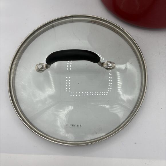 Cuisinart Stockpot 6 Quart Red 5566-22R with Glass Lid Cover Non-Stick - Picture 6 of 13